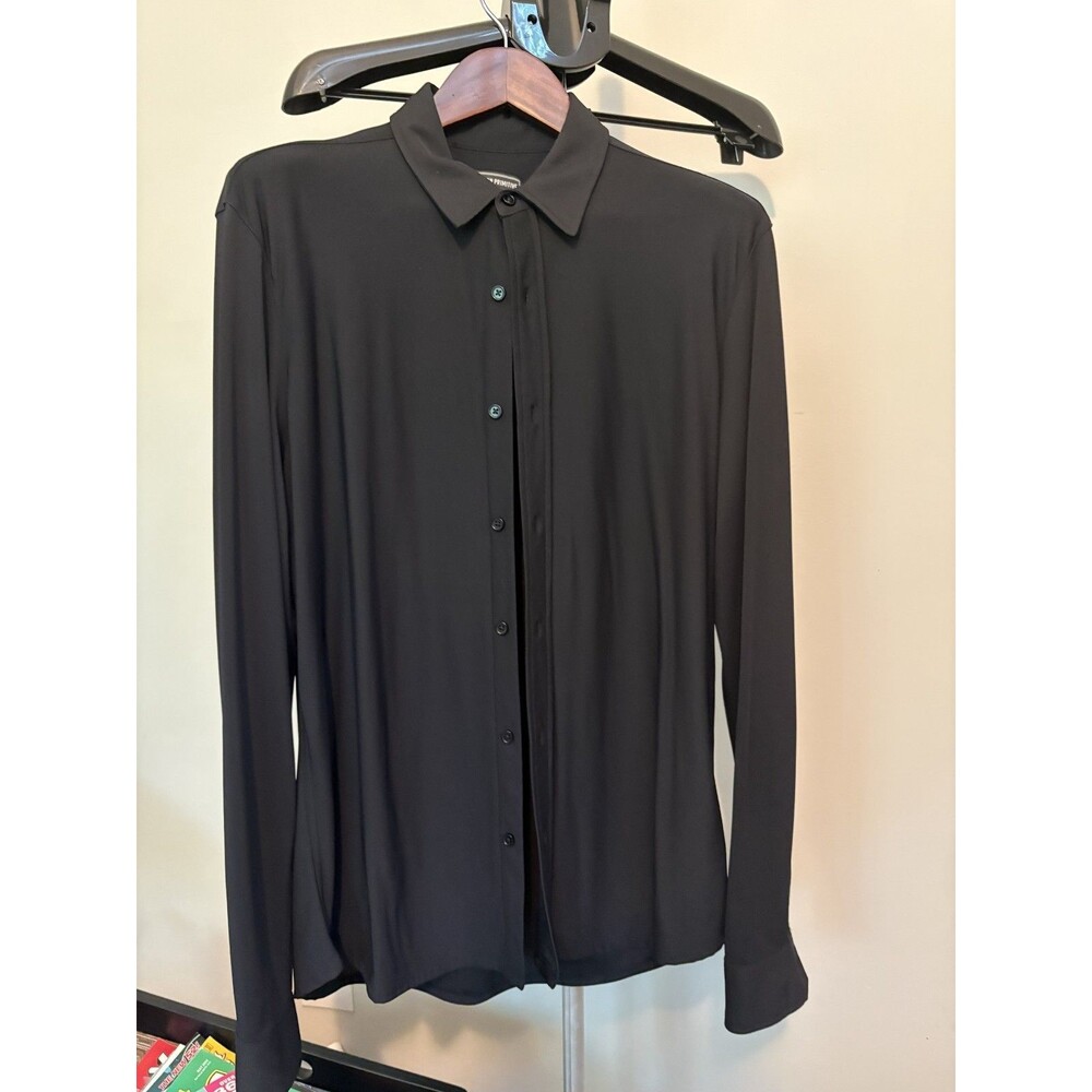 Born Primitive Performance Button Up Mens Large Tailored Fit Black Stretch